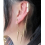 Ear cuffs (кафф) Бабочка с цепочкой и конусами, цвет золото