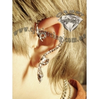 Пирсинг Ear cuffs (кафф) Змейка свисающая производства Гонконг  