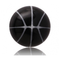 Пирсинг Шарик UV баскетбол черный 1,2 *3  производства Thailand  