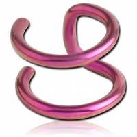 Пирсинг Обманка клипса кафф универсал два кольца анодирование пурпур  производства Thailand  