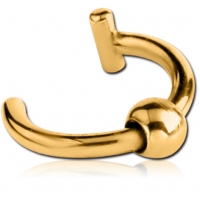 Пирсинг Обманка клипса кафф универсал кольцо с шариком покрытие золото 18 к.  производства Thailand  
