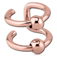 Обманка клипса кафф универсал два кольца с шариками покрытие золото розовое 18 к. 