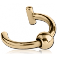 Пирсинг Обманка клипса кафф универсал кольцо с шариком покрытие ZIRCON GOLD  производства Thailand  