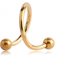 Пирсинг Спираль 1,2 мм покрытие золото 18 к. шарик / 1,2*8*2,5 производства Thailand  