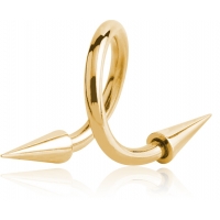 Пирсинг Спираль 1,6 мм покрытие золото 18 к. конус лонг / 1,6*10*3Х7,5 производства Thailand  