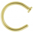 Кольцо в нос покрытие золото 18 карат 1 мм / размеры
