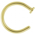 Кольцо в нос покрытие золото 18 карат 1 мм / размеры