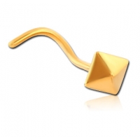 Пирсинг Нострила 0,8 мм покрытие золото 18 карат пирамидка / 0,8*6,5 производства Thailand  