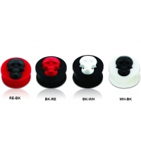 Пирсинг Плаг силиконовый череп 14 мм / разные цвета производства Thailand  
