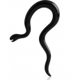 Растяжка серьга змея акрил черная 4 мм