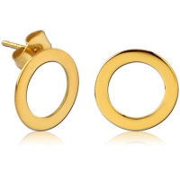 Пирсинг Пусеты (гвоздики) в уши мед. сталь покрытие золото 18 карат колечки Стиль производства Thailand  