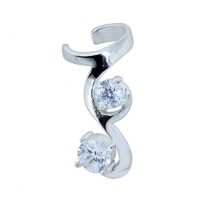 Пирсинг Ear cuffs (кафф) Виток с камнем 537 - мед. сталь покрытие серебро производства Thailand_A  