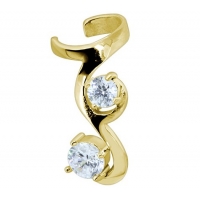 Пирсинг Ear cuffs (кафф) Виток с камнем 537 - мед. сталь покрытие золото 18 карат производства Thailand_A  