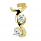 Ear cuffs (кафф) Виток с камнем 537 - мед. сталь покрытие золото 18 карат