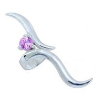 Пирсинг Ear cuffs (кафф) Виток с камнем 541 - мед. сталь покрытие серебро производства Thailand_A  