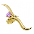 Ear cuffs (кафф) Виток с камнем 541 - мед. сталь покрытие золото 18 карат