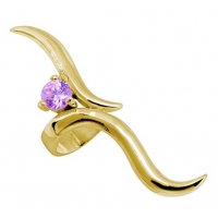 Пирсинг Ear cuffs (кафф) Виток с камнем 541 - мед. сталь покрытие золото 18 карат производства Thailand_A  