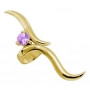 Ear cuffs (кафф) Виток с камнем 541 - мед. сталь покрытие золото 18 карат