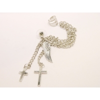 Пирсинг Ear cuffs (кафф) Крылья с крестиками производства Гонконг  