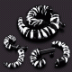Фейк спираль акрил со сквозной штангой зебра черный/белый, размеры 