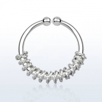 Пирсинг Обманка кольцо серебро 925 пробы с дизайном балийской проволоки AGSEP12A/ 1,0*12  производства Thailand_E  