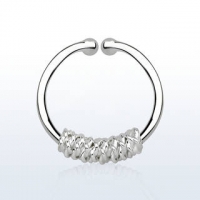 Пирсинг Обманка кольцо серебро 925 пробы с дизайном балийской проволоки AGSEP12I/ 1,0*12  производства Thailand_E  
