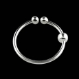 Обманка кольцо с шариком боковым серебро 925 проба калибр 0,8 мм / разные размеры