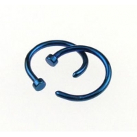Пирсинг Кольцо в нос мед.сталь анодированная цвет синий 1,0 мм /эконом производства Гонконг  