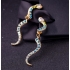 Серьга-фейк змейка с глазами-камешками хамелеон , пара фото пирсинг 1