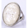 Кольцо Перламутр, размер 17 / цвет белый снег