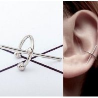 Ear cuffs (кафф) минималистический Крест белый