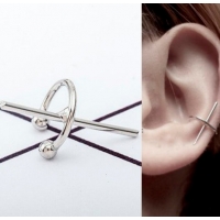 Пирсинг Ear cuffs (кафф) минималистический Крест белый производства Гонконг  