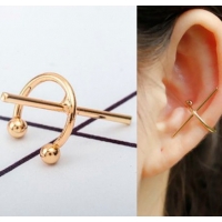 Пирсинг Ear cuffs (кафф) минималистический Крест цвет золото производства Гонконг  