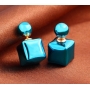 Серьги Mise en Dior МЕТАЛЛИК КУБИК БИРЮЗА, пара