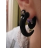 Фейк спираль акрил со сквозной штангой цвет черный фото пирсинг 3