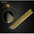 Иглы для микроблейдинга PCD плоские №12 "золото" пайка диагональ