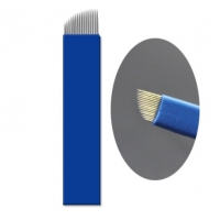 Пирсинг Иглы для микроблейдинга плоские №17 "синие" пайка диагональ производства Гонконг  